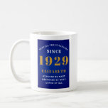 Mug 90th Birthday Standards Born 1929 Ajouter Votre No<br><div class="desc">Customisez facilement le texte à l'avant et à l'intérieur de cette tasse de café d'anniversaire en utilisant le modèle fourni. Une partie de la gamme de normes d'établissement des dessins et modèles.</div>