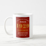 Mug 90th Birthday Standards Born 1929 Ajouter Votre No<br><div class="desc">Customisez facilement le texte à l'avant et à l'intérieur de cette tasse de café d'anniversaire en utilisant le modèle fourni. Une partie de la gamme de normes d'établissement des dessins et modèles.</div>