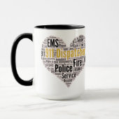 Mug 911 Dispatcher Word Cloud (Gauche)