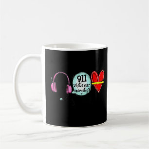 Mug 911 Opérateur de répartiteur pompier de coeur Poli