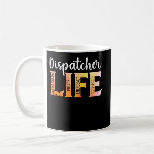 Mug 911 Police Emergency Dispatcher Life Gold (Gauche)