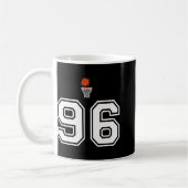 Mug 96 Nombre Style Basketball Vintage Blanc Premium (Gauche)