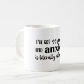Mug 99 Problèmes Drôle Cadeau de santé mentale (Devant gauche)