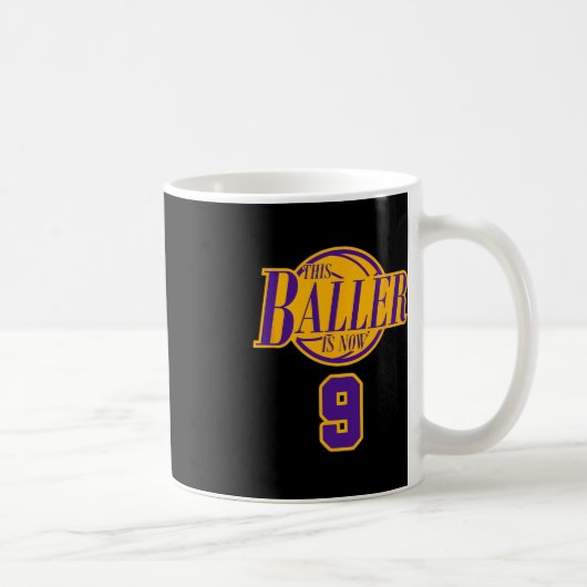Mug 9 Ans Basketball Baller Purple Et (Droite)
