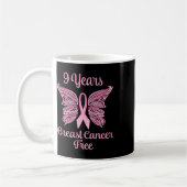 Mug 9 ans Cancer du sein sans survivant guerrier comba (Gauche)
