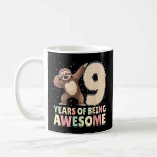 Mug 9 Ans d'être Incroyable Dabbing Paresseux 9ème Ann