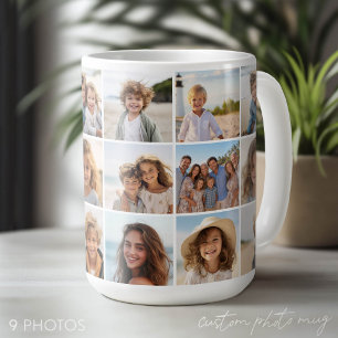 Mug 9 Collage de photos - Mêmes photos des deux côtés