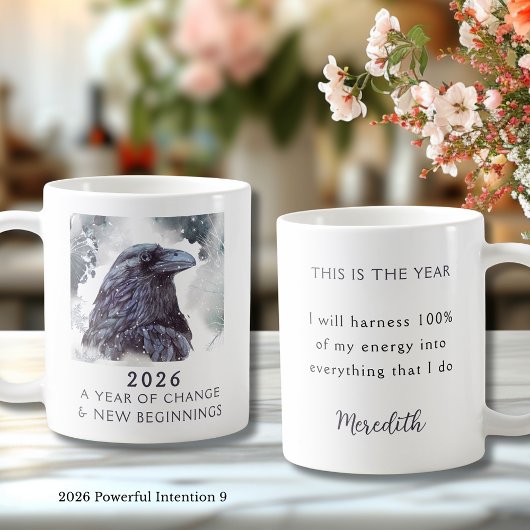 Mug 9. Corbeau 2026 Année de Changement Intention Puis