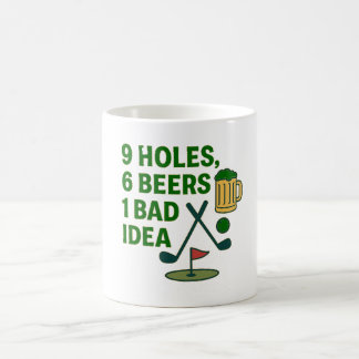 Mug 9 Trous, 6 Bières, 1 Mauvaise Idée - Golf Humour D