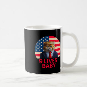Mug 9 vies par Chat Trump 2024 Gagner Victoire Vainque