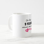 Mug 9e anniversaire de Mariage Dons amusants pour lui  (Devant gauche)