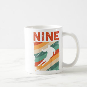 Mug 9e Anniversaire Retro Ski Ski 9 ans Garçons Fille