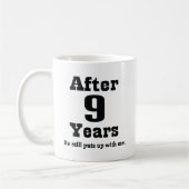 Mug 9ème Anniversaire (drôle) (Gauche)