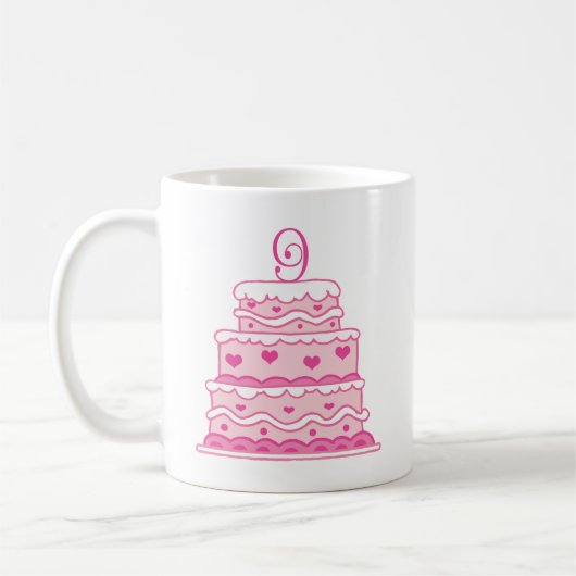 Mug 9ème cadeau heureux d'anniversaire (Gauche)