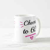 Mug À 60 ans, joyeux anniversaire rose (Devant droit)