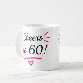Mug À 60 ans, joyeux anniversaire rose (Devant gauche)