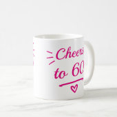 Mug À 60 ans, joyeux anniversaire rose (Devant droit)