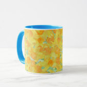 Mug à anneaux bleu et blanc, Daffodiques d'or (Devant gauche)