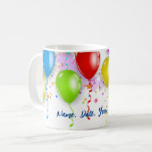 Mug à ballons coloré - Personnalisable! (Devant gauche)