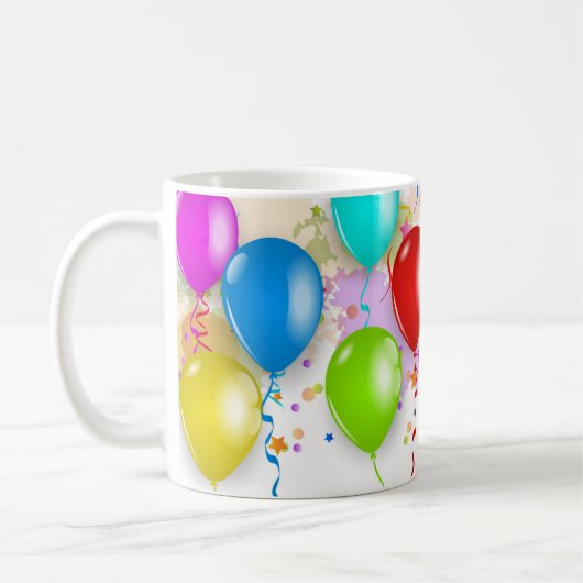 Mug à ballons colorés - Personnaliser (Gauche)