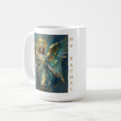Mug A Beautiful Gold and Turquoise Angel Personalized (Devant gauche)