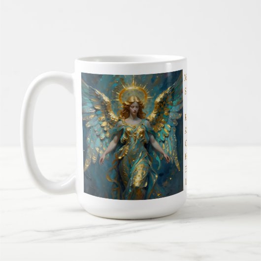 Mug A Beautiful Gold and Turquoise Angel Personalized (Gauche)