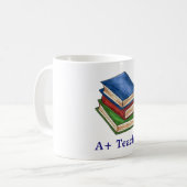 Mug A+ Bibliothèque de l'enseignant Pile de livre Ense (Devant gauche)