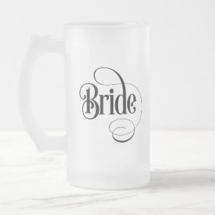 Mug à bière en verre givré Mariée (modèle 2)