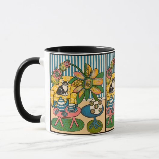 Mug à boisson de 11 oz "Tea and Tuxie" (Gauche)