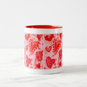 Mug à boisson Doodle coeurs de la Saint-Valentin (Centre)