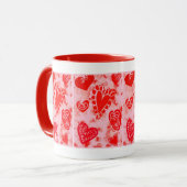 Mug à boisson Doodle coeurs de la Saint-Valentin (Devant gauche)