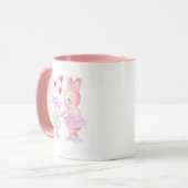 Mug à bordure et poignée rose Lapins en tutu dansa (Devant gauche)