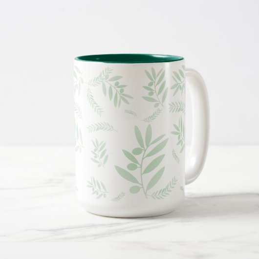 Mug à café à branche d'olivier - Botanique à deux (Devant droit)