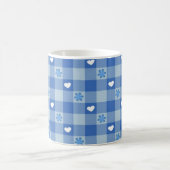 Mug à café à carreaux bleus classiques (Centre)