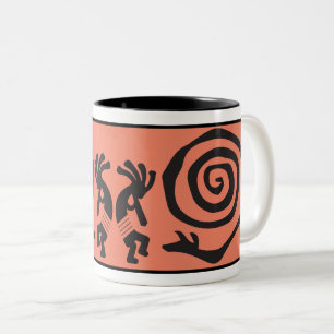 Mug à café à deux tons Alien ou humain Kokopelli