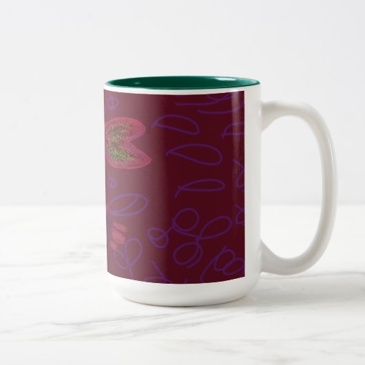 Mug à café à deux tons avec fleurs de couleur vive (Droit)