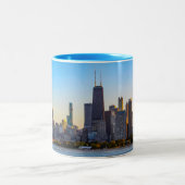 Mug à café à deux tons de Chicago Skyline (Centre)