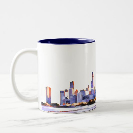 Mug à café à deux tons de Chicago Skyline (Gauche)