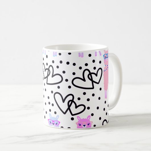 Mug à café à deux tons de lama personnalisée (Devant droit)