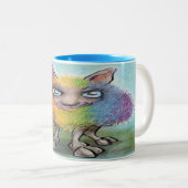 Mug à café à deux tons de mouton arc-en-ciel (Devant droit)