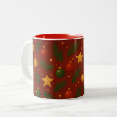 Mug à café à deux tons de Noël rouge - Cadeau clas (Devant gauche)