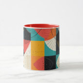 Mug à café à deux tons de poisson cubistique (Centre)