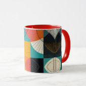 Mug à café à deux tons de poisson cubistique (Devant droit)