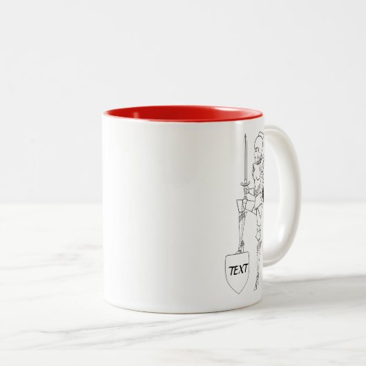 Mug à café à deux tons Diva "guerrier" personnalis (Devant droit)