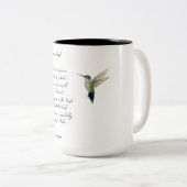 Mug à café à deux tons Emily Dickinson Hummingbird (Devant droit)
