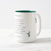 Mug à café à deux tons Emily Dickinson Hummingbird (Devant droit)