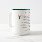 Mug à café à deux tons Emily Dickinson Hummingbird (Devant gauche)