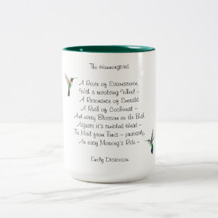 Mug à café à deux tons Emily Dickinson Hummingbird