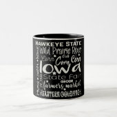 Mug à café à deux tons Etat/Iowa (Centre)