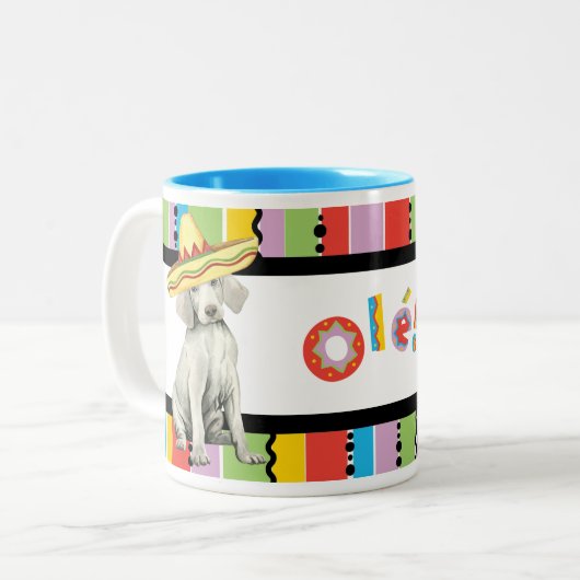 Mug à café à deux tons Fiesta Weimaraner (Devant gauche)